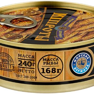 Шпроты в масле Гост (с/ключ) 240г/48шт "Морская Держава" Россия